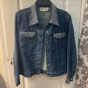 Christine Alexander Jean jacket with silver studs and Swarovski crystals